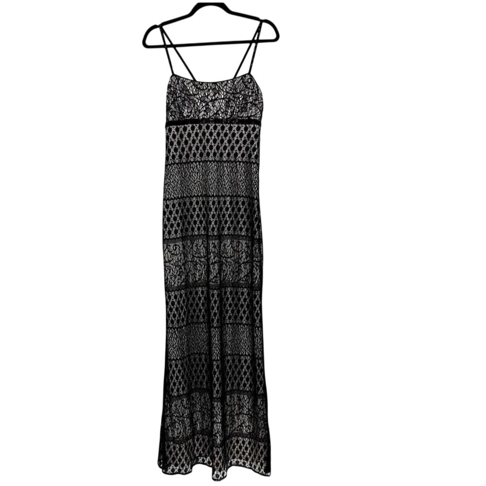 Vintage Rimini by Shaw Black Lace Beaded Dress 12 Whimsygoth Art Deco Y2K